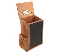 GATHINESS Wooden Lockable Suggestion Box with Lock and Blackboard, Wall Mounted Retro Storage Box for Efficient Organization, Suitable for Workplace and Home Use, Size 25x17x10cm
