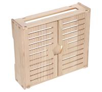GATHINESS Wooden Wifi Router Storage Box with 2-layer Ventilated Design, Wall-mounted Router Shelf Organizer with Multiple Cable Holes and Open Bottom, Universal Compatibility for Home