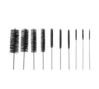 Gathukila 10Pcs Clean Small Wire Brush Kit with Loop Glasses Keyboards Jewelry Pipe Accessories (Black)