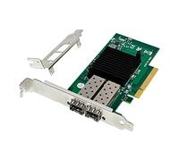 Gathukila 1Set ST7327 X520-DA2 Ethernet Network Card PCIe X8 Dual Optical Port 10G SFP+Server Optical Network Card 10 Gigabit Green PCB+Metal 82599ES