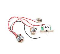 Gathukila Guitar Wiring Harness Set Prewired 500K 1T1V 3-Way Pull Switch Wiring Harness Volume Tone Control Wiring Harness