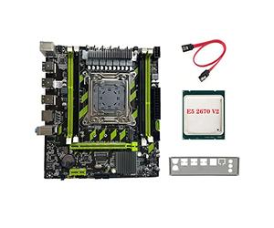 Gathukila X79G Motherboard+E5 2670 V2 CPU+SATA Cable+Baffle LGA2011 4XDDR3 RECC Slot M.2 NVME PCI-E X16 USB2.0 SATA3.0 Motherboard