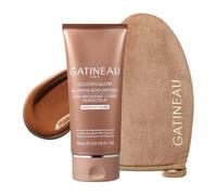 GATINEAU Golden Glow Blurring Body Bronze + Mitt Bundle - 150ml, Instant Sun-Kissed Tan, Skin Perfecting Duo, Streak-Free, Transfer Resistant, Vitamin E, Hyaluronic Acid & Tri-Oil Complex, Medium/Dark