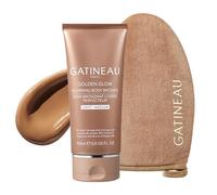GATINEAU Golden Glow Blurring Body Bronze + Reusable Mitt Bundle - 150ml, Instant Sun-Kissed Tan, Skin Perfecting Duo, Streak-Free, Transfer Resistant, Vitamin E & Hyaluronic Acid, Light/Medium