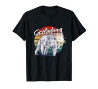 Gatlinburg Tennessee Great Smoky Mountains Bear Retro Sunset T-Shirt