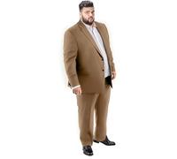 GATMSTZ Mens Suits Big and Tall 2 Pieces Blazer Pants Set Classic Fit, Khaki, 52