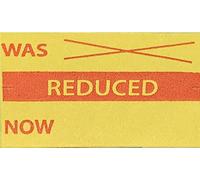 Gato CT7 26mm x 16mm Price Gun Labels - Printed 'Reduced was/Now' Yellow- 10 Rolls / 12,000 Labels