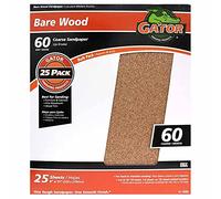 Gator 4229 9" x 11" Bare Wood Sanding Sheets, 60 Grit