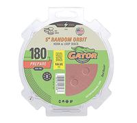 Gator 4348 5" Random Orbit Hook & Loop Red Resin Aluminum Oxide Sanding Discs, 180 Grit