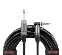 Gator Cableworks GCWC-INS-20RA 20ft Straight-to-Right-Angle Instrument Cable, Low Capacitance, OFC Conductor, Spiral Shielding for Studio & Stage Use