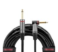 Gator Cableworks GCWH-INS-20RA Headliner 20 ft Straight to Right-Angle Instrument Cable, 1/4" TS, Low Capacitance for Guitar & Studio Use