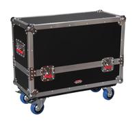 Gator Cases G-TOUR Series ATA Style Road Case for (2) QSC K10 Speaker Cabinets with Cable Storage and Heavy Duty 4" Casters (G-TOUR SPKR-2K10)