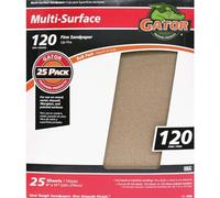 Gator Finishing 4208 120 Grit Aluminum Oxide Sanding Sheets (25 Pack), 9" x 11"