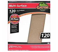 Gator Finishing 4208 120 Grit Aluminum Oxide Sanding Sheets (25 Pack), 9" x 11"