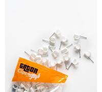 Gator Fixings Nail-in Pipe Clips - Premium Polypropylene with Pre-Fitted Nails - Resealable Trade Pack (10mm-28mm) - 50/100 Pack White Plumbing & Cable Fasteners for Wall Mounting (28mm - Pack of 50)
