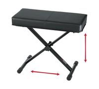 Gator Frameworks Adjustable X-Frame Style Keyboard Bench; (GFW-KEY-BNCH-1) , Black