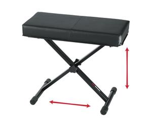 Gator Frameworks Adjustable X-Frame Style Keyboard Bench; (GFW-KEY-BNCH-1) , Black