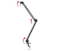 Gator Frameworks Deluxe Desk-Mounted Broadcast Microphone Boom Stand for Podcasts & Recording (GFWMICBCBM2000)