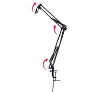 Gator Frameworks Desk-Mounted Broadcast Microphone Boom Stand for Podc