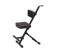 Gator Frameworks GFW-GTR-SEATDLX Deluxe Guitar Seat | Performance Stool with Adjustable Padded Cushion & Backrest, Footrest, and Built-in Hanger for Guitar or Bass.