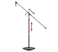Gator Frameworks Studio Series Microphone Stands with Telescoping Boom Arm and 16 lb Hex Base, 32" to 47" Adjustable Reach (GFW-SMB-100-HEX)