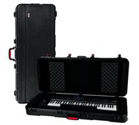 Gator GTSA-KEY61 TSA ATA Molded 61-note Keyboard Case with Wheels | Travel Friendly with TSA Approved Latches, Customizable Padded Interior, Recessed Wheels