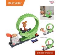 Gator Loop Pizza Place Playset - Adjustable Track with Hot Wheels Car Included