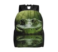 Gator Lurking Green Backpack for Women Men Lightweight Laptop Bag Travel Rucksack Fashion Casual Daypack
