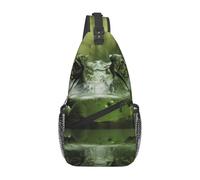 Gator Lurking Green Chest Bag for Women Men Crossbody Backpack Sling Bag Travel Hiking Daypack Cycling Bags