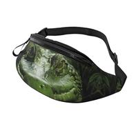 Gator Lurking Green Fanny Pack for Men Women Crossbody Waist Bag Waterproof Sports Belt Bag Outdoor Hip Pack