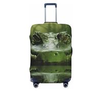 Gator Lurking Green Luggage Cover for Suitcase Tsa Approved, Washable Suitcase Protector Fits 18-32 Inch Anti-scratch Suitcase Cover Carry on Luggage Sleeve Travel Baggage Cover, Black, XL