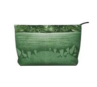 Gator Lurking Green Printed Make up Bag for Women Corduroy Makeup Bags Zipper Travel Cosmetic Bags Pouch Organizer