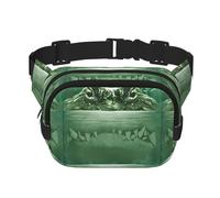 Gator Lurking Green Unisex Adjustable Waist Square Double Layer Waist Pack for Outdoor Activities Travelling Running Hiking