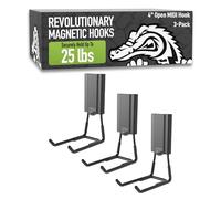 GATOR MAGNETICS Open Storage Hook: 4in Black 3-Pack, The Ultimate Workshop & Garage Storage Systems, Heavy Duty Magnetic Hooks, Sturdy Tool Organization Solutions, 25lb Hold, for All Steel Surfaces