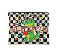 Gator Makeup Bag, Playful Retro Checkerboard Cosmetic Travel Pouch for Women, Portable Zipper Organizer, Fun Summer Accessory, green, 7x9 Inch, Gator