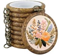 Gatphy 10PCS Mini Embroidery Hoops 3 Inch Round Imitated Wood Plastic Display Frame Reusable Circle Cross Stitch Hoop Ring for Display Sewing Craft Hanging Ornament