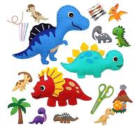 Gatphy 12Pcs Animal Sewing Craft Kit Felt Sewing Craft Kit Cute Wild Animals Sewing Set with Instructions and Plush Felt Materials for Beginners Girls and Boys (Dinosaur Series)