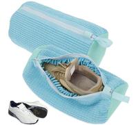 Gatphy 2Pcs Shoe Washing Machine Bag, Shoe Laundry Bag with Zipper Hook, Lightweight Portable Shoes Cleaning Bags, Reusable Shoes Cleaner Bags for Washing Machine Travel Storage (Blue)