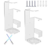 Gatphy 2PCS Stand Wall Mount Duel Crossed Display Stand Acrylic Double Holder for Vertical or Cross Displaying (Transparent)