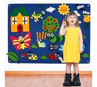 Gatphy 3.5Ft Children's Teaching Felt Board, Farm Animals Fuzzy Felt Story Board Set for Toddlers, Preschool Learning Interactive Storytelling Teaching Play Activity Kits Educational Toys (Insect)