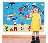 Gatphy 3.5Ft Children's Teaching Felt Board, Farm Animals Fuzzy Felt Story Board Set for Toddlers, Preschool Learning Interactive Storytelling Teaching Play Activity Kits Educational Toys (Ocean)