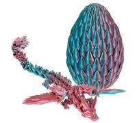 Gatphy 3D Dragon Egg with Articulated Dragon Inside - Flexible Joints Crystal Egg for Unique Home Desk Decor - Creative Toy for Autism/ADHD (Pink)