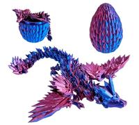 Gatphy 3D Dragon Egg with Articulated Dragon Inside - Flexible Joints Crystal Egg - Unique Home Desk Decor Creative Toy for Autism/ADHD (Purple2)