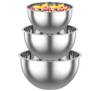 Gatphy 3Pcs Mixing Bowl Set, Large Capacity Stainless Steel Mixing Bowls Salad Bowls Nesting Bowls Set Kitchen Food Storage Organizers Cooking Bowls for Baking Cooking Storage 4L, 5L, 6L