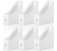 Gatphy 6Pcs Magazine File Holder, Vertical File Holder Large Capacity Cardboard Magazine Holder A4 File Holder Document Storage Folder Dividers Desktop Organiser for Home Office School Desktop(White)