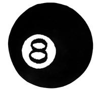 Gatphy 8 Ball Rug Simulation Billiards Round Rugby Decorative Carpet 60CM 80CM 100CM Absorbent Non Slip Soft Bath Mat Machine Washable for Living Room Party Decorations (Black, 100X100)