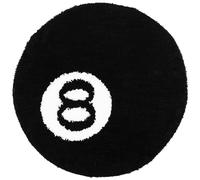Gatphy 8 Ball Rug Simulation Billiards Round Rugby Decorative Carpet 60CM 80CM Absorbent Non Slip Soft Bath Mat Machine Washable for Living Room Party Decorations (Black, 80X80)