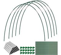 Gatphy 84Pcs Greenhouse Hoops for Raised Beds, Garden Hoops Grow Tunnel Detachable Fiberglass Greenhouse Tunnel Arches Garden Plant Protection Hoops with 18 Clips for Netting Fabric