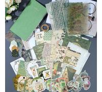 Gatphy 86PCS Aesthetic Scrapbook Kit Vintage Scrapbooking Supplies Journaling Set Bullet Junk Journal Materials Paper Stickers DIY Arts Crafts Collage Decorative Beginners (A)
