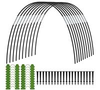 Gatphy 90Pcs Greenhouse Hoops for Raised Beds, Garden Hoops Grow Tunnel Detachable Fiberglass Greenhouse Tunnel Arches Garden Plant Protection Hoops with 20 Clips and 20 Nails for Netting Fabric